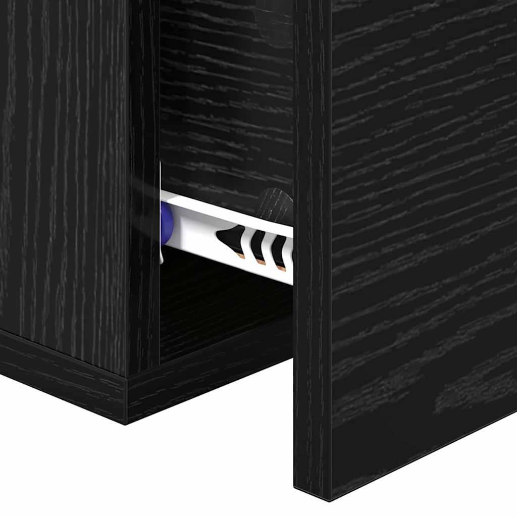 vidaXL Bedside Cabinet Black oak 35 x 35 x 20 cm Engineered Wood