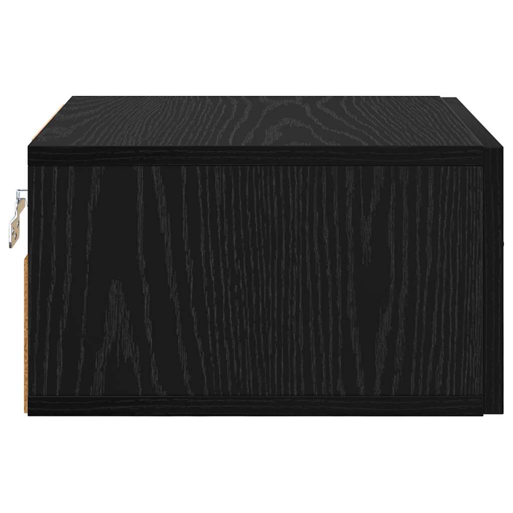 vidaXL Bedside Cabinet Black oak 35 x 35 x 20 cm Engineered Wood