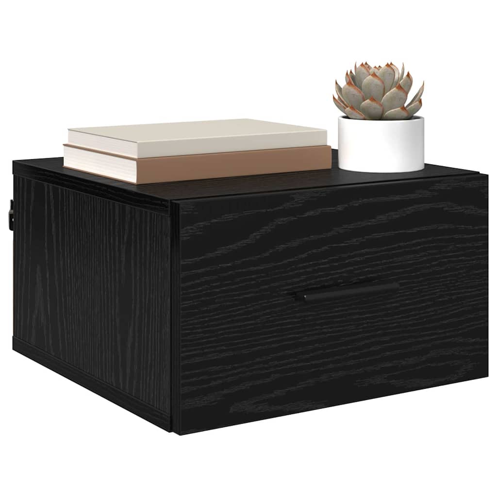 vidaXL Bedside Cabinet 2 pcs Black oak 35 x 35 x 20 cm Engineered Wood