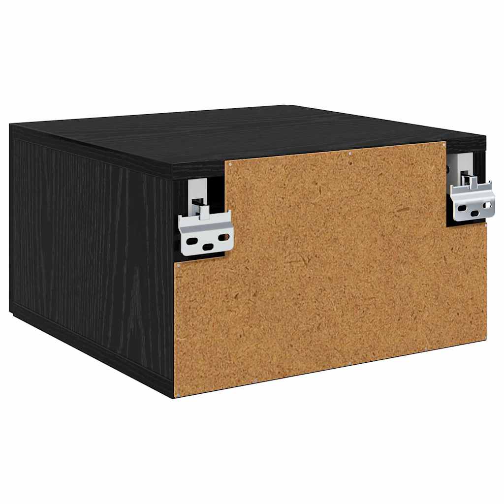 vidaXL Bedside Cabinet Black oak 35 x 35 x 20 cm Engineered wood