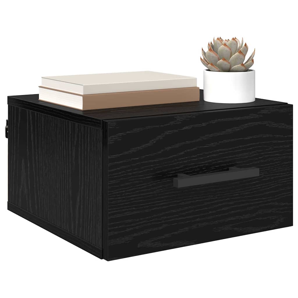 vidaXL Bedside Cabinet Black oak 35 x 35 x 20 cm Engineered wood