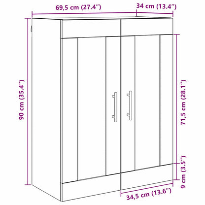 vidaXL Wall Mounted Cabinet Artisan Oak 69.5 x 34 x 90 cm