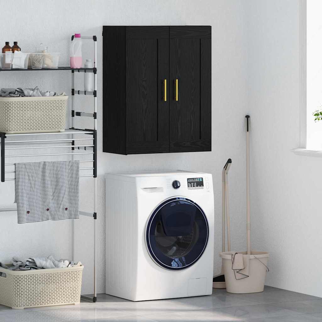 vidaXL Wall Mounted Cabinet Black Oak 69.5 x 34 x 90 cm