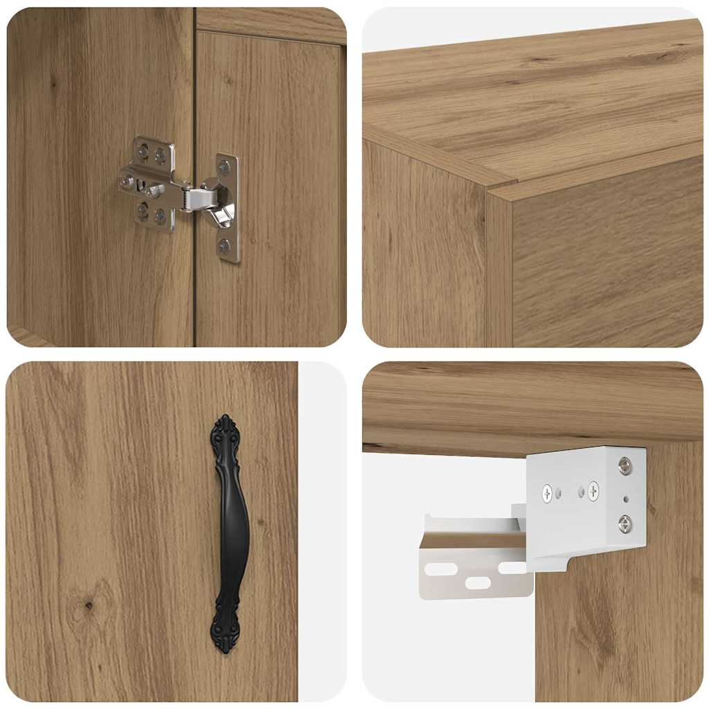 vidaXL Wall Mounted Cabinet Artisan Oak 69.5 x 34 x 90 cm