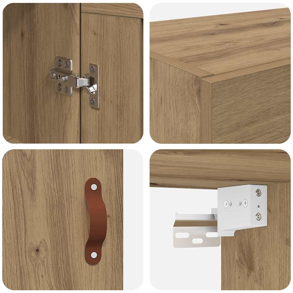vidaXL Wall Mounted Cabinet Artisan Oak 34.5 x 34 x 90 cm