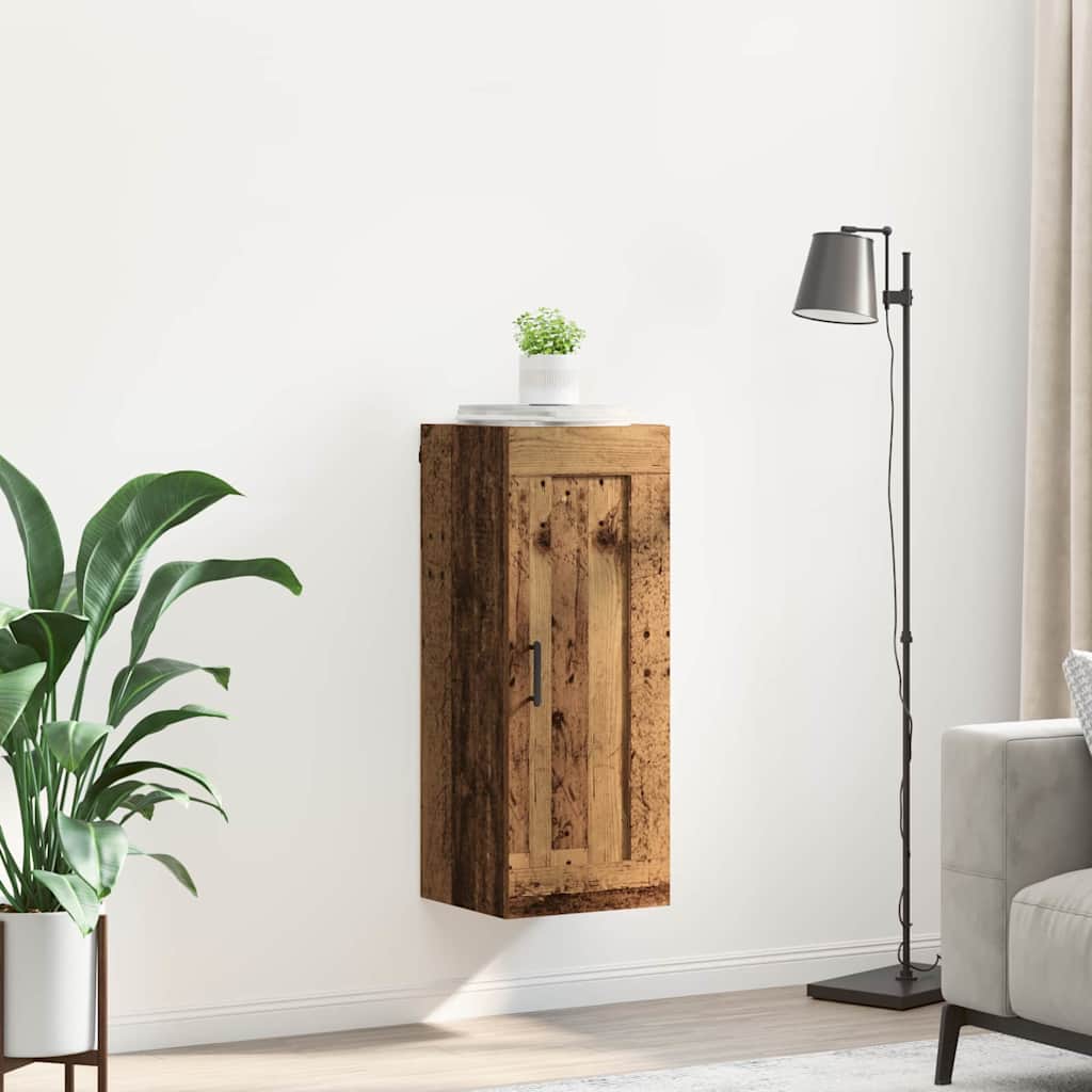 vidaXL Wall Mounted Cabinet Old Wood 34.5 x 34 x 90 cm Engineered Wood