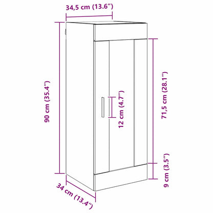 vidaXL Wall Mounted Cabinet Black Oak 34.5 x 34 x 90 cm