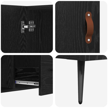 vidaXL Sideboard Black Oak 100 x 36 x 60 cm Engineered Wood