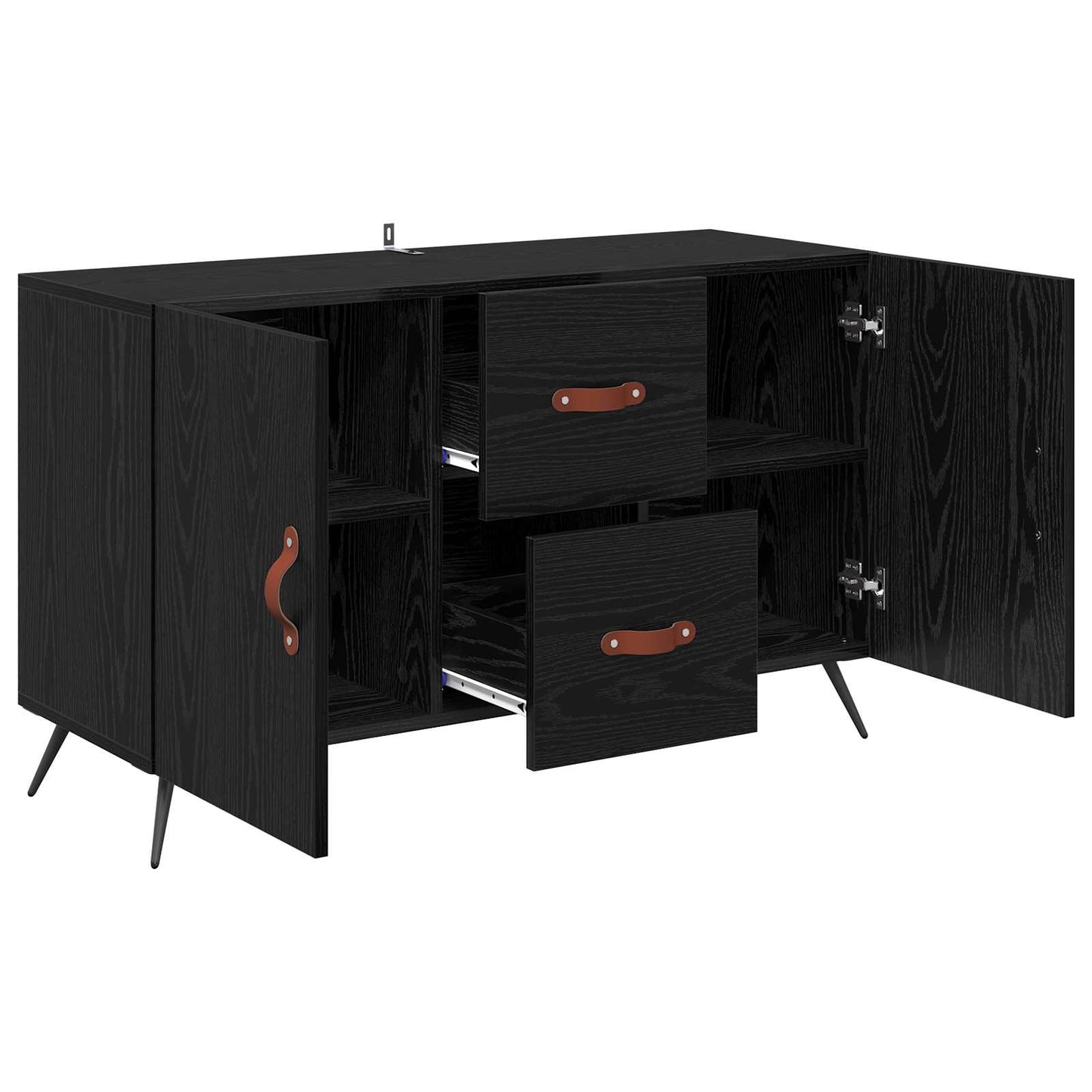 vidaXL Sideboard Black Oak 100 x 36 x 60 cm Engineered Wood
