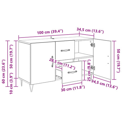 vidaXL Sideboard Old Wood 100 x 36 x 60 cm Engineered Wood