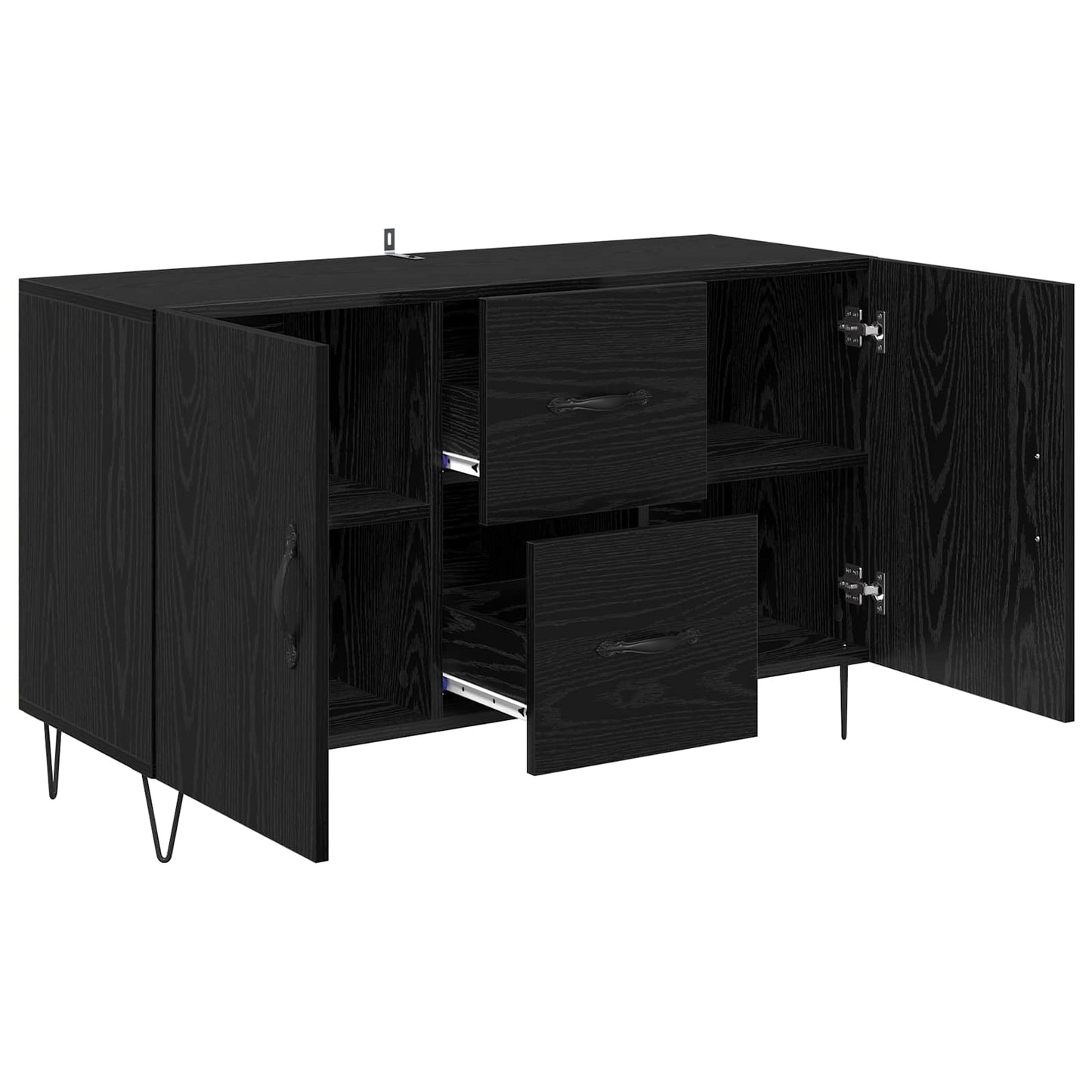 vidaXL Sideboard Black Oak 100 x 36 x 60 cm Engineered Wood