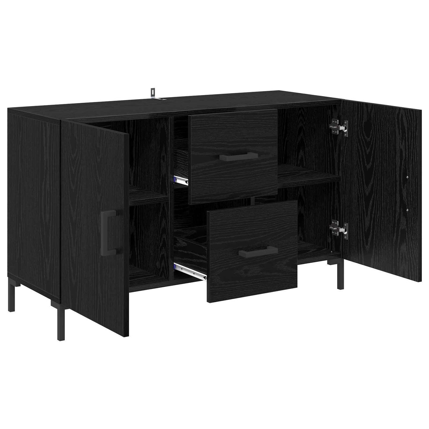 vidaXL Sideboard Black Oak 100 x 36 x 60 cm Engineered Wood