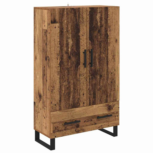 vidaXL Highboard Old Wood 69.5 x 30 x 115 cm Engineered Wood