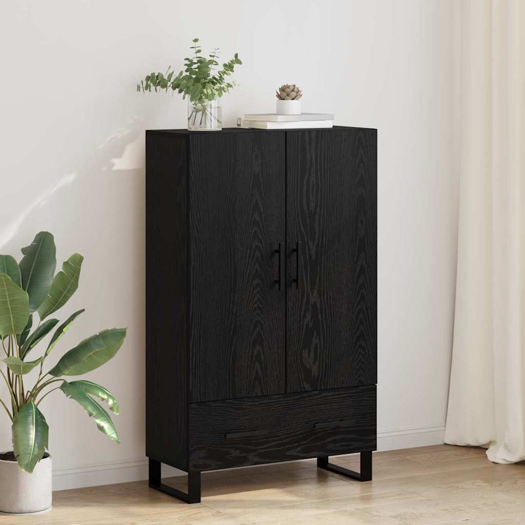 vidaXL Highboard Black Oak 69.5 x 30 x 115 cm Engineered Wood