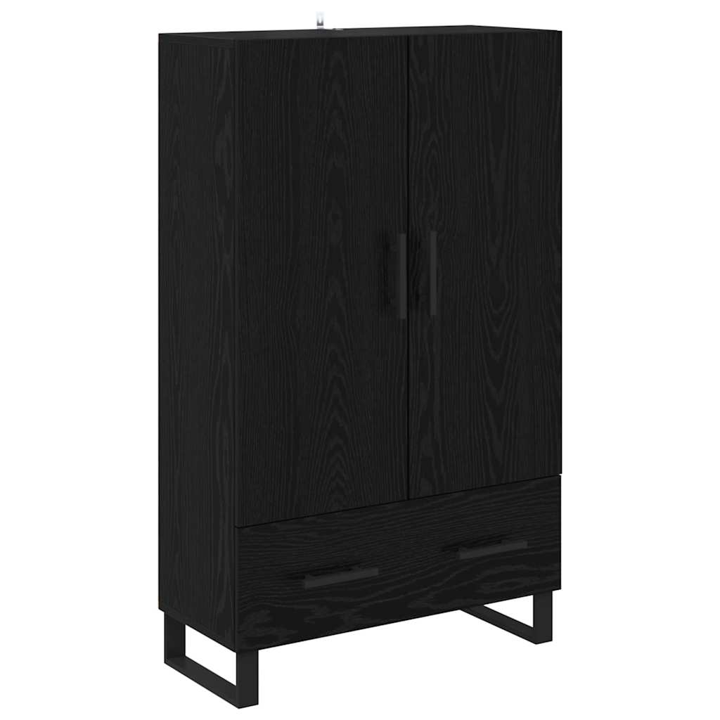 vidaXL Highboard Black Oak 69.5 x 30 x 115 cm Engineered Wood