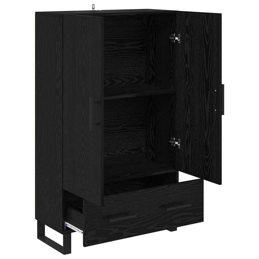 vidaXL Highboard Black Oak 69.5 x 30 x 115 cm Engineered Wood