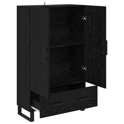 vidaXL Highboard Black Oak 69.5 x 30 x 115 cm Engineered Wood