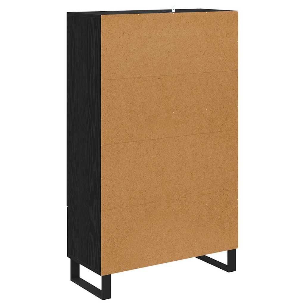 vidaXL Highboard Black Oak 69.5 x 30 x 115 cm Engineered Wood