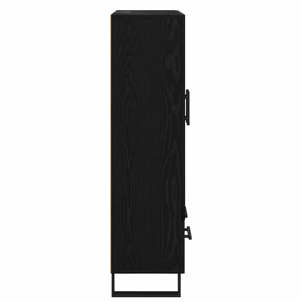 vidaXL Highboard Black Oak 69.5 x 30 x 115 cm Engineered Wood