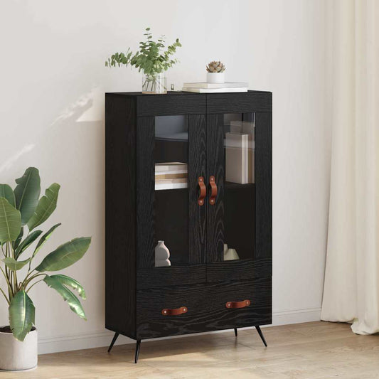 vidaXL Highboard with Drawer Black Oak 69.5 x 31 x 115 cm