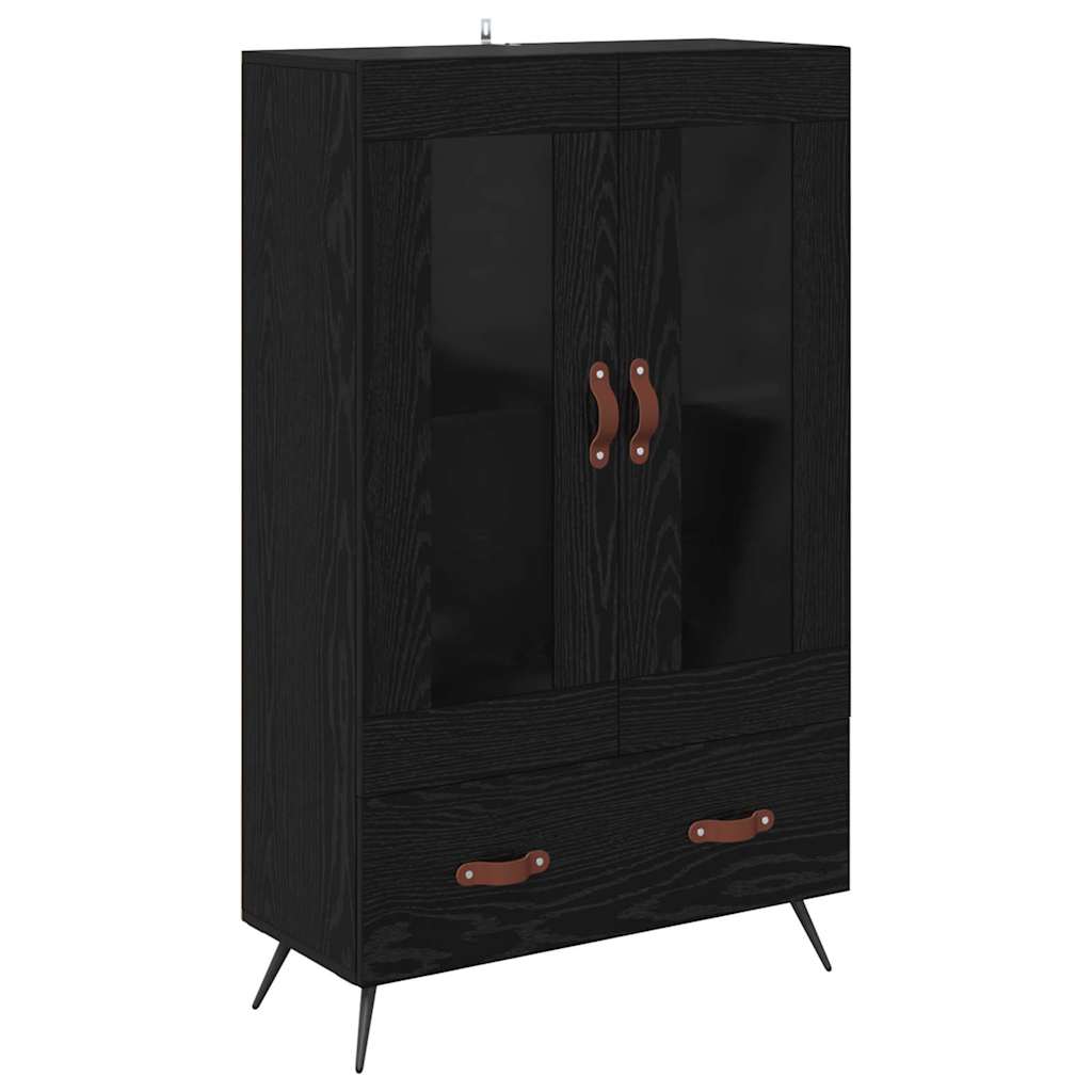 vidaXL Highboard with Drawer Black Oak 69.5 x 31 x 115 cm