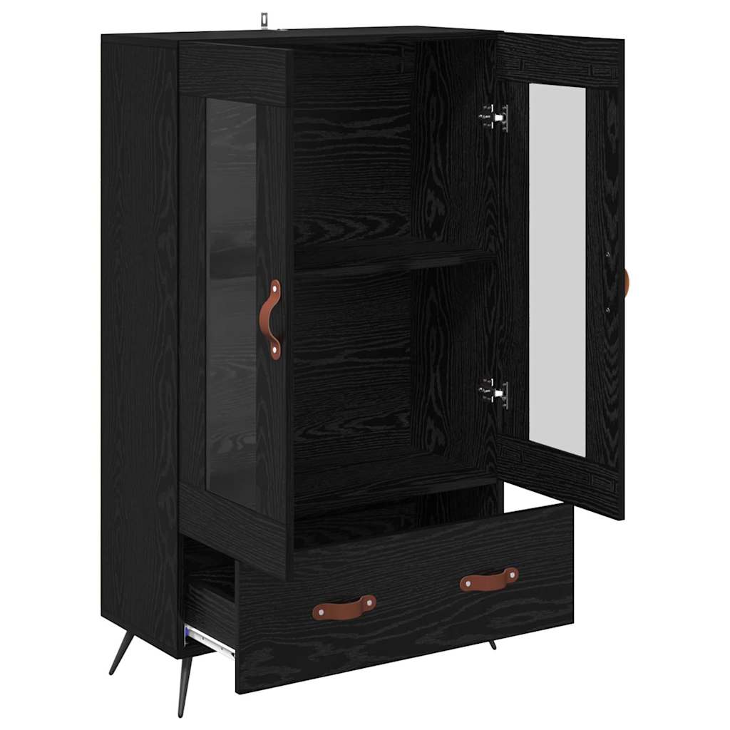 vidaXL Highboard with Drawer Black Oak 69.5 x 31 x 115 cm