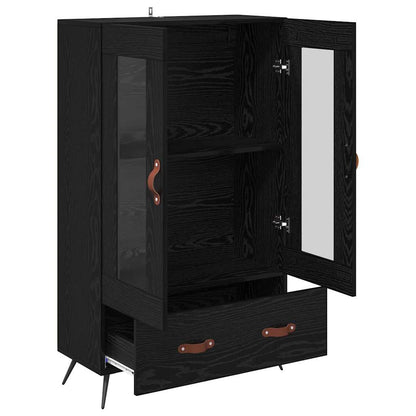 vidaXL Highboard with Drawer Black Oak 69.5 x 31 x 115 cm