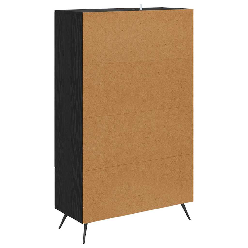 vidaXL Highboard with Drawer Black Oak 69.5 x 31 x 115 cm