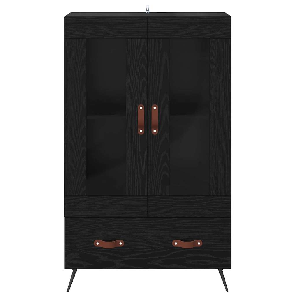 vidaXL Highboard with Drawer Black Oak 69.5 x 31 x 115 cm