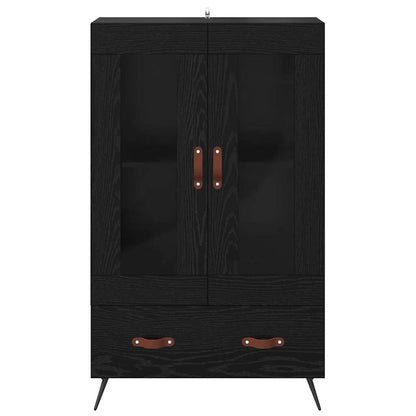 vidaXL Highboard with Drawer Black Oak 69.5 x 31 x 115 cm