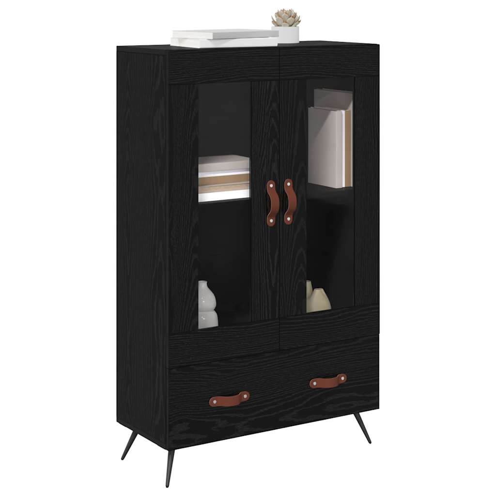 vidaXL Highboard with Drawer Black Oak 69.5 x 31 x 115 cm