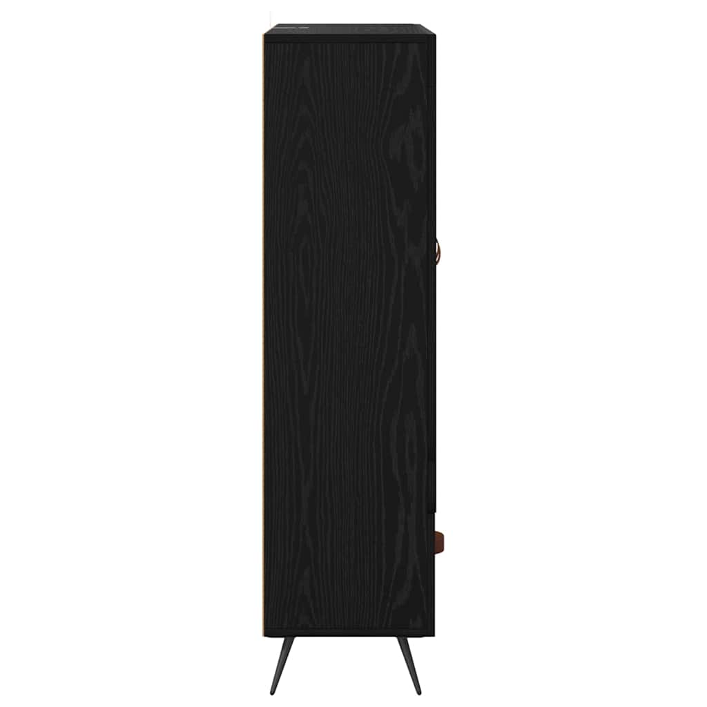 vidaXL Highboard with Drawer Black Oak 69.5 x 31 x 115 cm