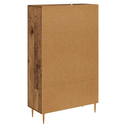 vidaXL Highboard Old Wood 69.5 x 31 x 115 cm Engineered Wood and Glass