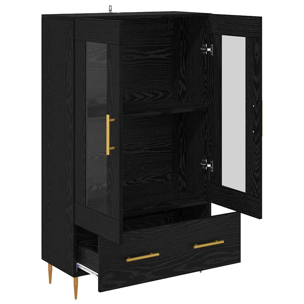 vidaXL Highboard with Drawer Black Oak 69.5 x 31 x 115 cm