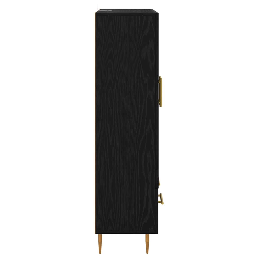 vidaXL Highboard with Drawer Black Oak 69.5 x 31 x 115 cm