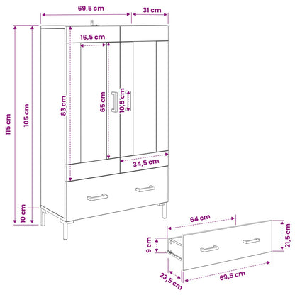 vidaXL Highboard Artisan Oak 69.5 x 31 x 115 cm Engineered Wood