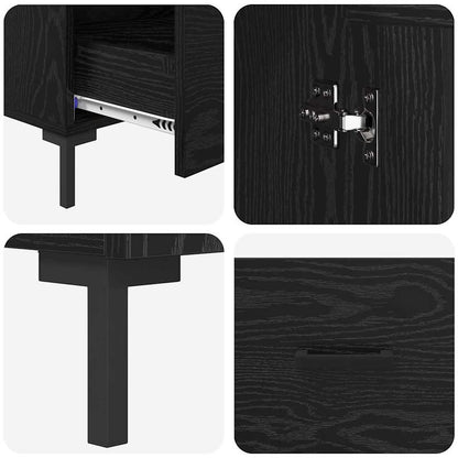 vidaXL Highboard Black Oak 69.5 x 31 x 115 cm Engineered Wood
