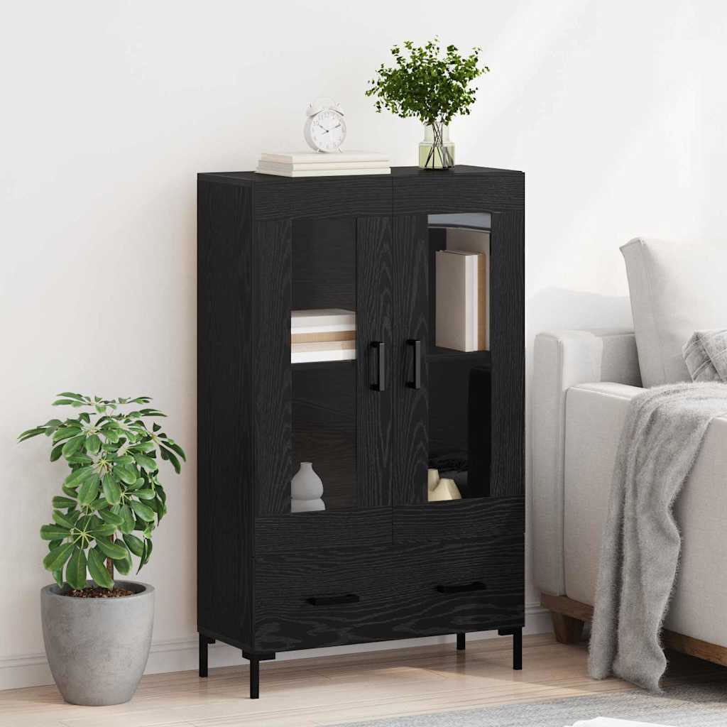 vidaXL Highboard Black Oak 69.5 x 31 x 115 cm Engineered Wood