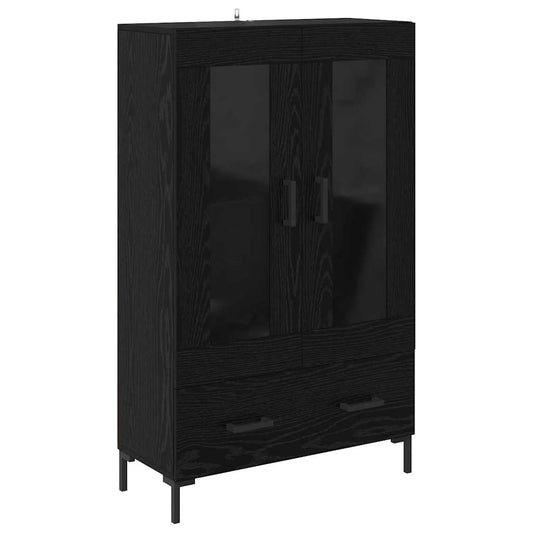 vidaXL Highboard Black Oak 69.5 x 31 x 115 cm Engineered Wood