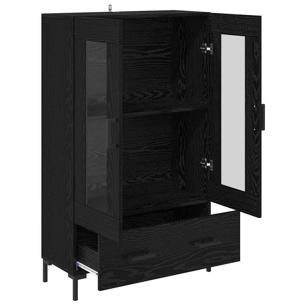 vidaXL Highboard Black Oak 69.5 x 31 x 115 cm Engineered Wood