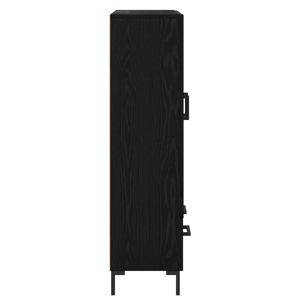 vidaXL Highboard Black Oak 69.5 x 31 x 115 cm Engineered Wood