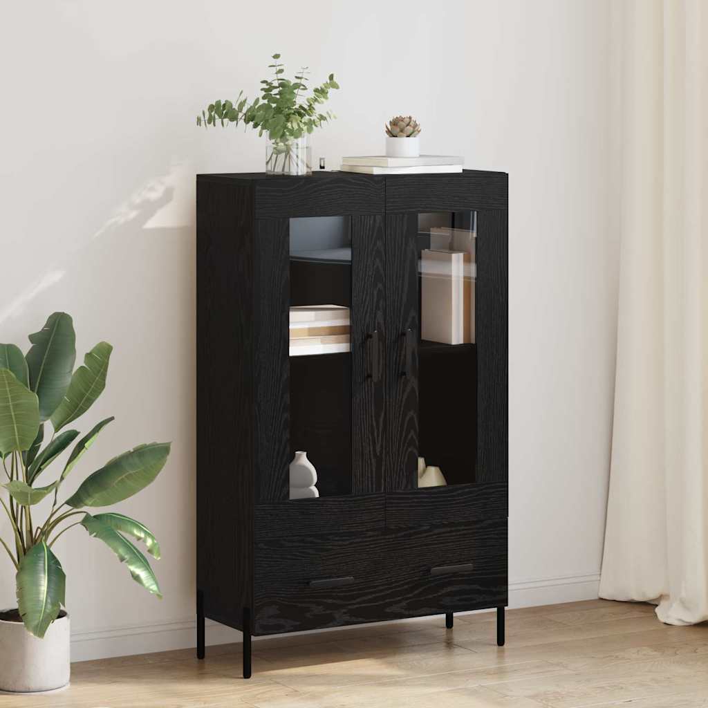 vidaXL Highboard Corona Black Oak 69.5 x 31 x 115 cm Engineered Wood