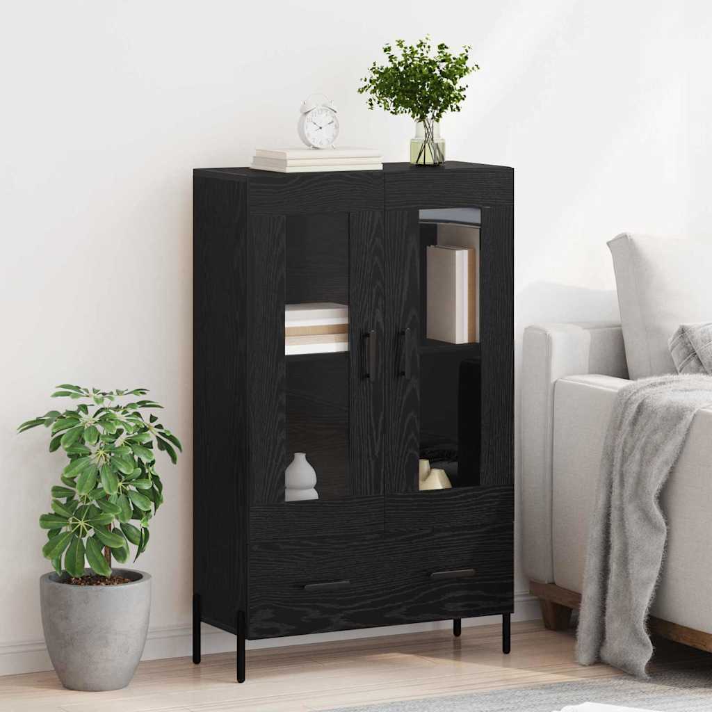 vidaXL Highboard CORONA Black Oak 69.5 x 31 x 115 cm Engineered Wood