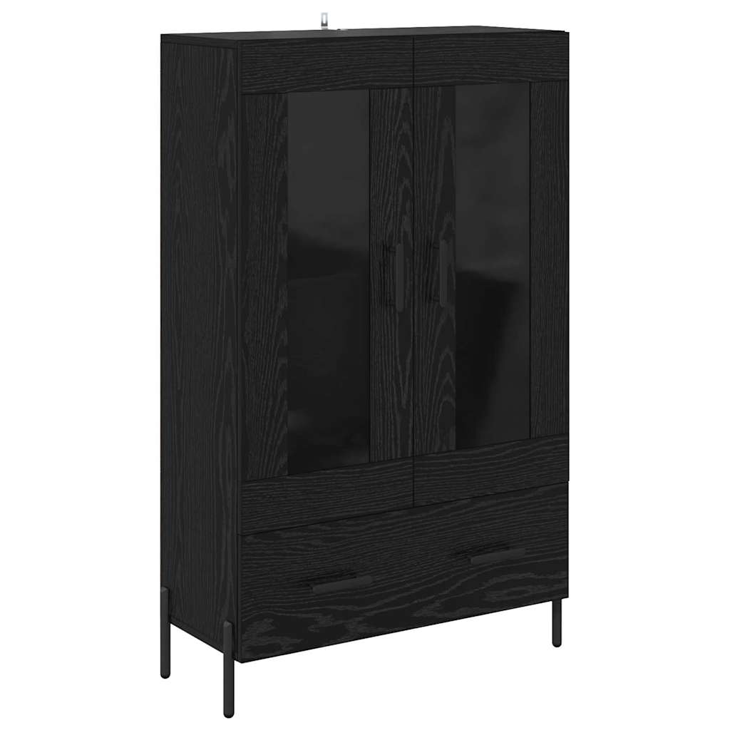 vidaXL Highboard Corona Black Oak 69.5 x 31 x 115 cm Engineered Wood