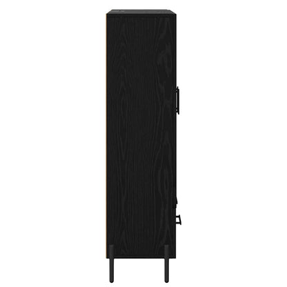 vidaXL Highboard CORONA Black Oak 69.5 x 31 x 115 cm Engineered Wood