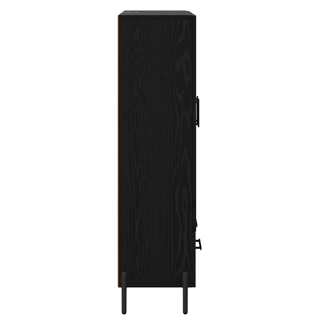 vidaXL Highboard Corona Black Oak 69.5 x 31 x 115 cm Engineered Wood