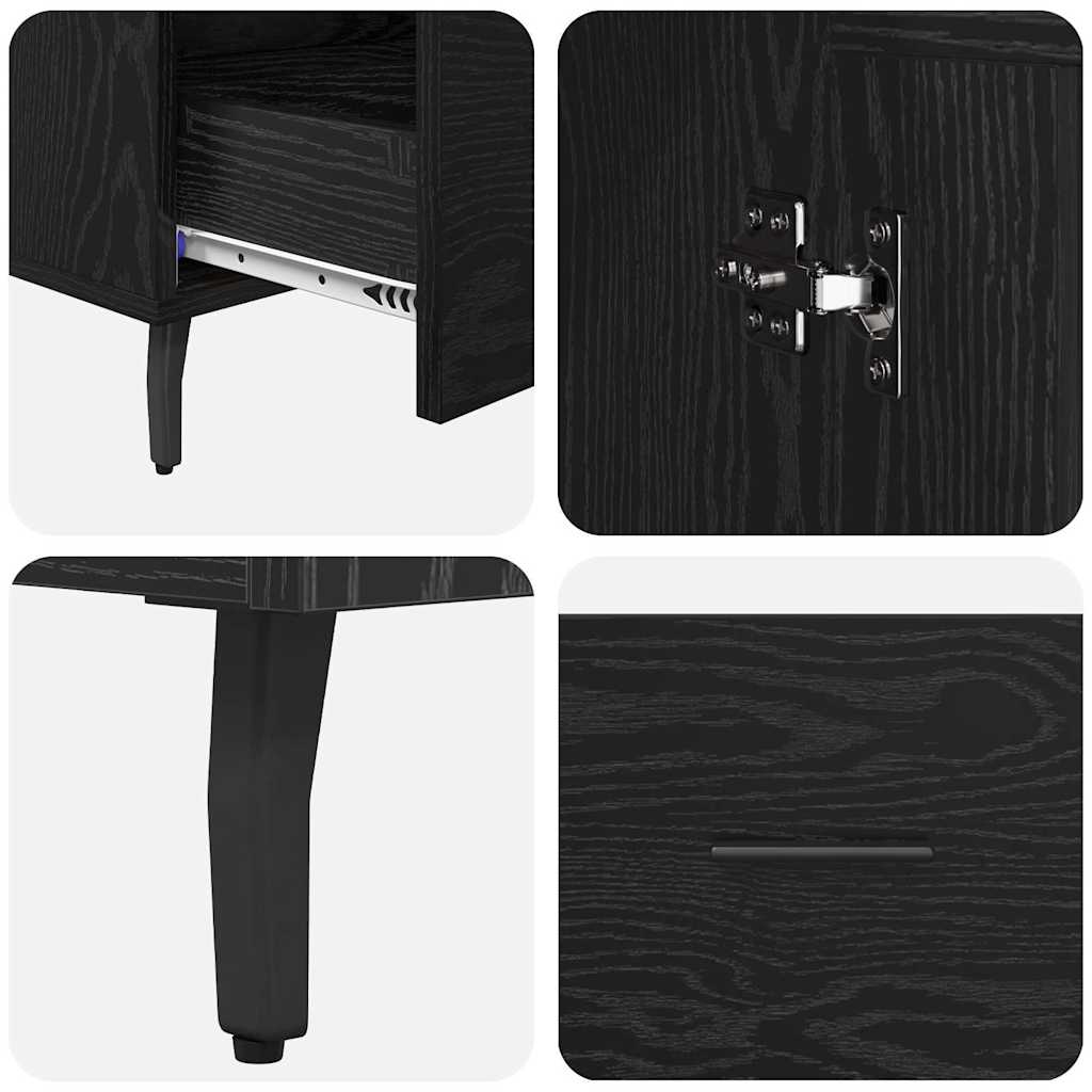 vidaXL Highboard Black Oak 69.5 x 31 x 115 cm Engineered Wood