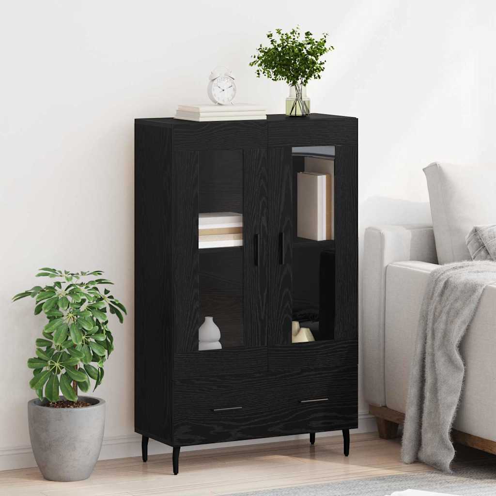 vidaXL Highboard Black Oak 69.5 x 31 x 115 cm Engineered Wood