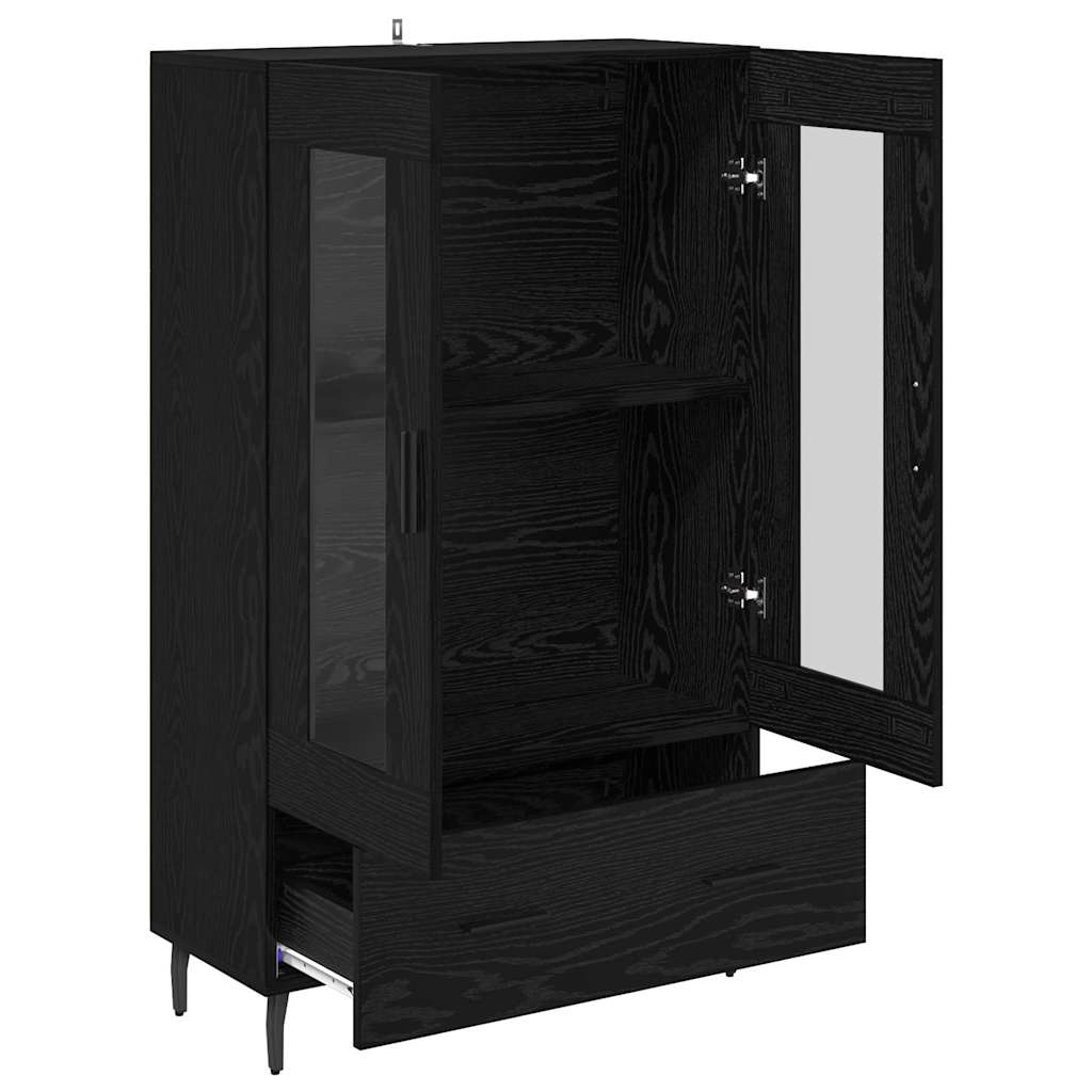 vidaXL Highboard Black Oak 69.5 x 31 x 115 cm Engineered Wood