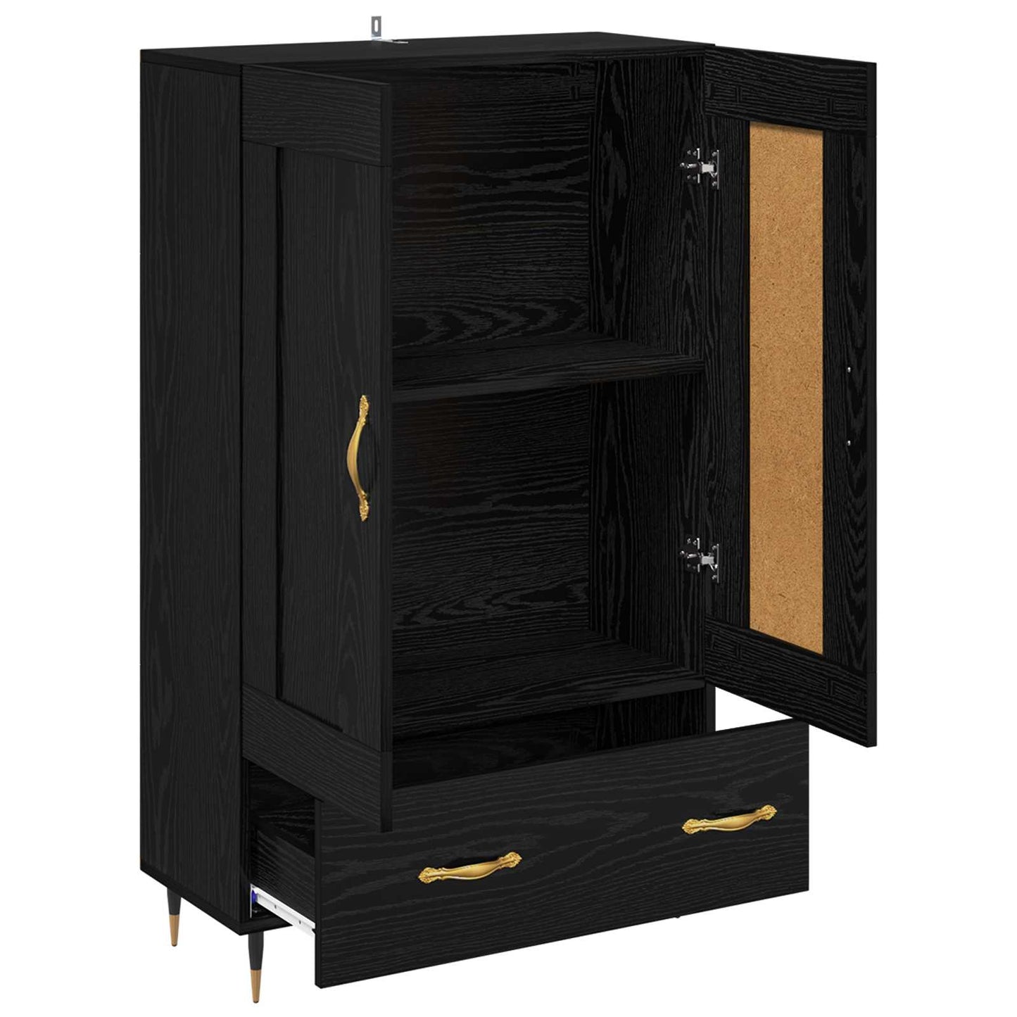 vidaXL Highboard Black Oak 69.5 x 31 x 115 cm Engineered Wood